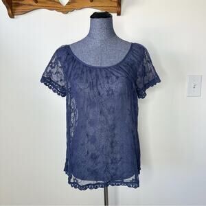 Vintage Y2K Lucky Brand Lace Blouse Size Large